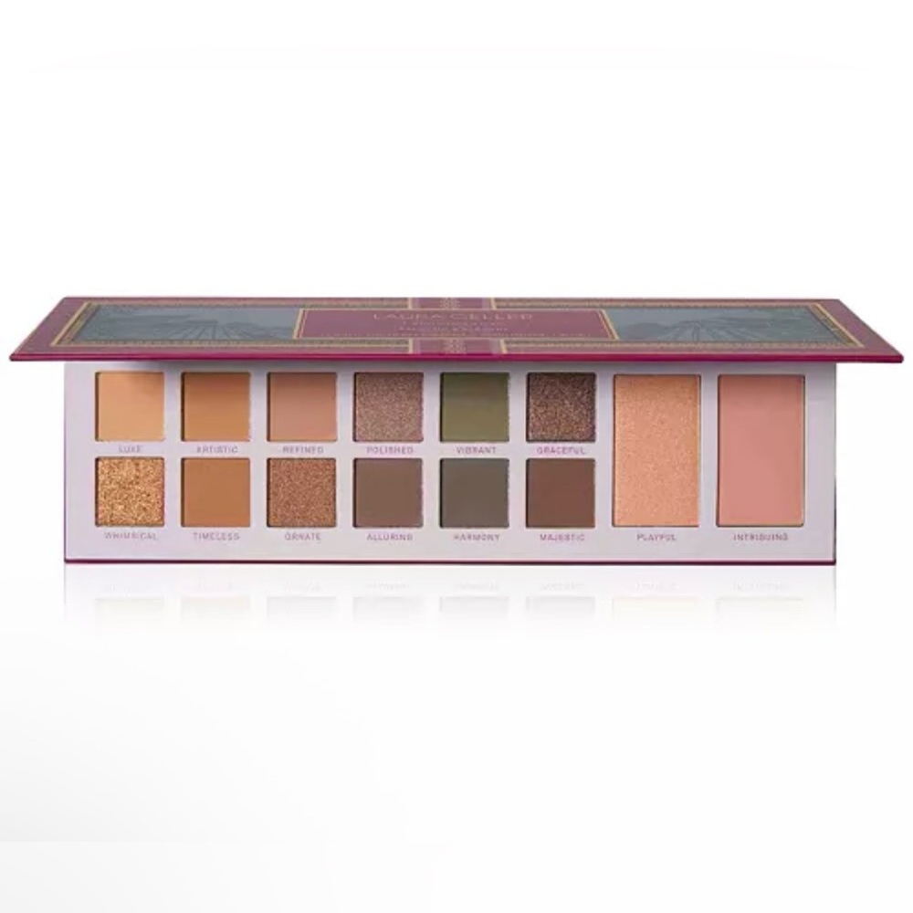 Laura Geller Essentials 12 Multi-Finish Eyeshadows, 1 Highlighter, 1 Blush